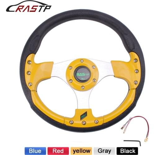 RASTP-Universal 13 inch Racing Steering wheel Drifting Sport Steering Wheel 6 Blots RS-STW018-TP