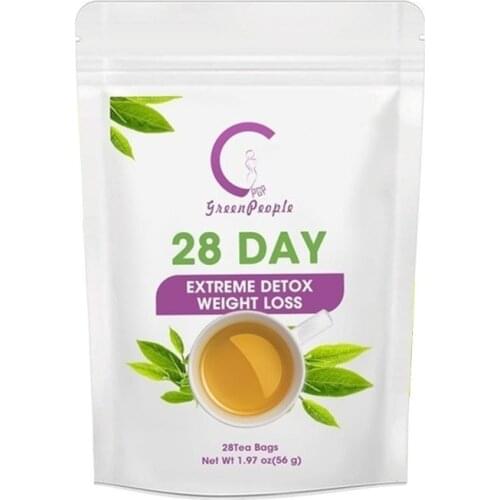 28 Day Greenpeople Detox Slimming Tea Fat Burn Reduce Bloating And Constipation Weight Loss Cleanse Body Healthy Drink