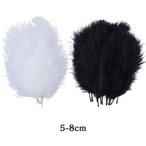 5-8cm Ostrich feather wedding party Decoration plume black white feathers for crafts Jewelry accessories wholesale
