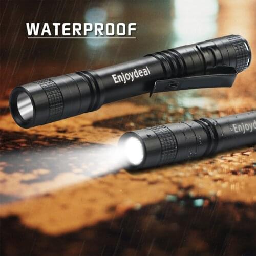 1Pc XP-2 LED Flashlight Torch Mini Penlight 1000 Lumens Clip Pocket Flash Lamp rechargeable Light Camping Fishing Lanterna 2xAAA