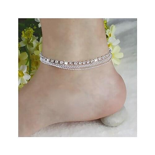 Bohemian Crystal Beads Multilayer Chain Anklet Ladies Charm Foot Jewelry Chains Leg Bracelet Fashion Anklet