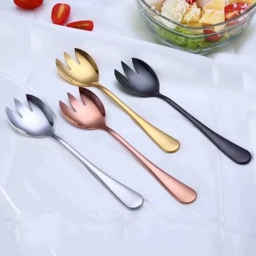 Spklifey Gold Salad Spoon Stainless Steel Spoons for Salad Cake Fruit Spoons Dessert Scoop Dessert Tools for Snack Dinnerware