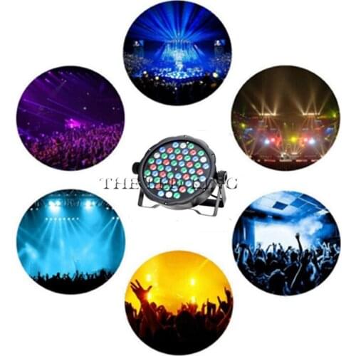 1- 10pcs 54 LEDs 200W Flat Par Light RGBW DMX-512 Sound Actived Magic Effect Led Stage 110-220V Disco Club Party Light