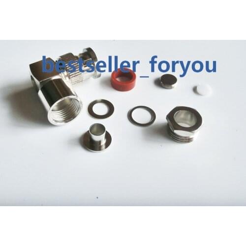 1Pcs BNC male right angle clamp RG5 RG6 5D-FB LMR300 Cable RF Coax Connector