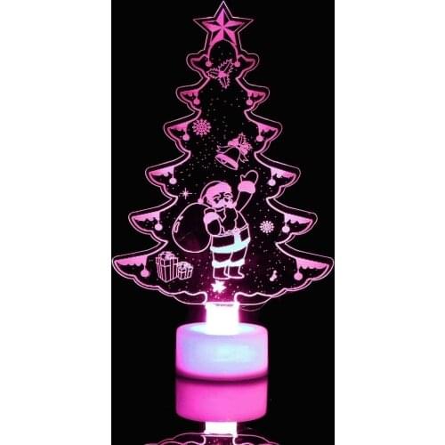 1PC Merry Christmas LED Color Changing Mini Xmas Tree Home Table Party Decor Charm Santa Claus Decorations