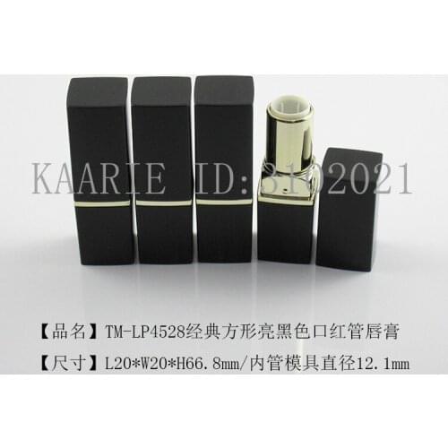 10/50/100/300pcs 12.1mm Mold Filling DIY Empty 4g Small Black Square Lipstick Tube Mouth Wax Tube Lip Balm Plastic Tube