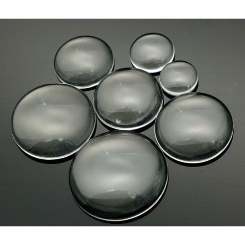 Hot sale 10pcs 12mm/16mm/18mm/20mm/25mm Clear Round Transparent glass cabochon demo flat back Making findings
