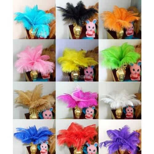 100pcs 35-40cm / 14-16'' Colored mix fluffy ostrich plumage feathers for wedding party table decoration centerpieces bulk sale