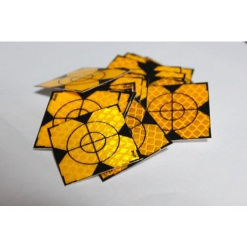 100pcs Yellow Reflector Sheet 60x 60mm Reflective Tape Target for Total Station