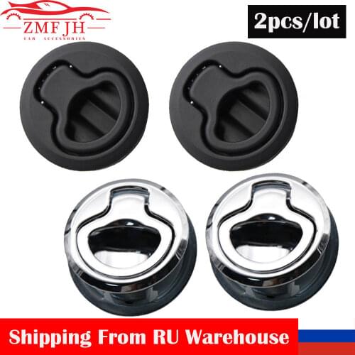 2PCS Marine Boat Latch RV Door Lock 50MM Flush Pull Locker Hatch Latch Lift Handle Cabinet Door Lock Latch for Yacht Deck