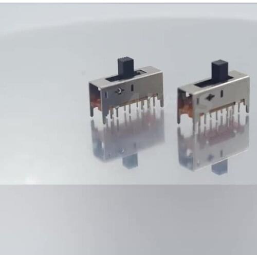 20pcs SS-25D01 Double pole five throw 5 position slide switch 12 pin DIP type with 4 fixed pin handle heights can be customized