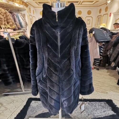 2020 mink fur coat Stitching Python skin mink coat fashion women fur coat High-end brand coat women WINTER PALACE PB019-S
