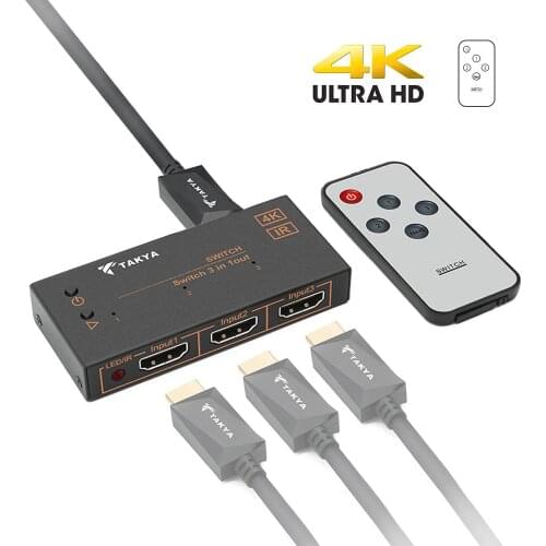 3 Port 4K 3D Resolution Switcher HDMI-compatible Switch Selector 3x1 Splitter Box Ultra HD for HDTV Xbox PS3 PS4 Multimedia