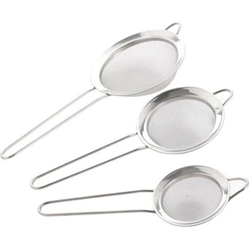3PCS Stainless Steel Fine Mesh Wire Multi-functional Filter Spoon Oil Skimmer Strainer Fried Food Net Kitchen Gadgets Cook Tools