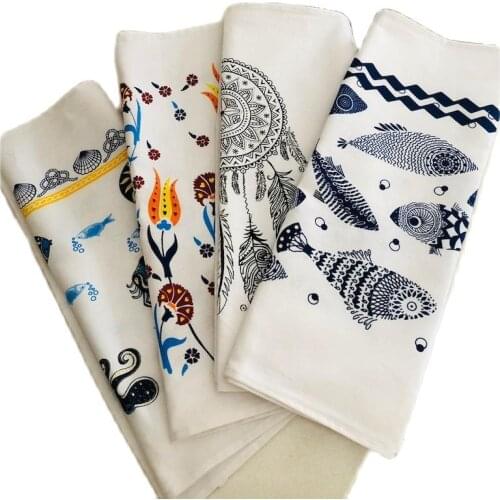 Jahan Gurel Home Collection 4 Pcs Drying Cloth Kitchen Towel Printed Cotton 50 X70CM Trend Fashion Decoration Accessories Dab