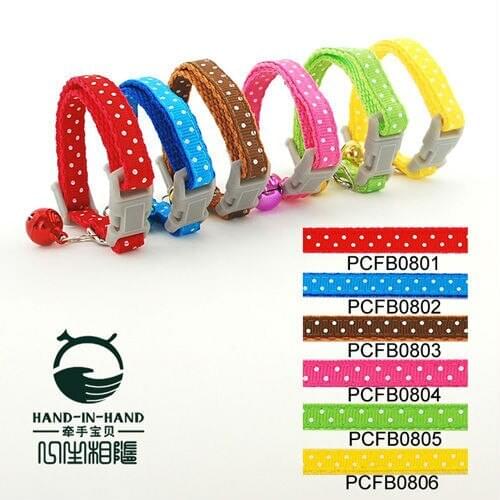 50sets 600Pcs/Lot Classic Pet Dog & Cat Dots Print Collar Buckle Style 0.8cm PCFB0801