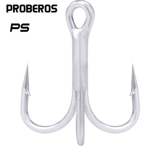 50PC Fishing Hook High Carbon Steel FISHHOOK Overstriking Antirust Fishing Tackle 1/0#-3/0# High Carbon Steel Treble Hook