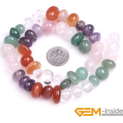 8x12mm Freeform Natural Mixed Quart Beads ( Amethysts,Rose Quart,Carnelian,Prehnit e,White Rock Quart) Strand 15"