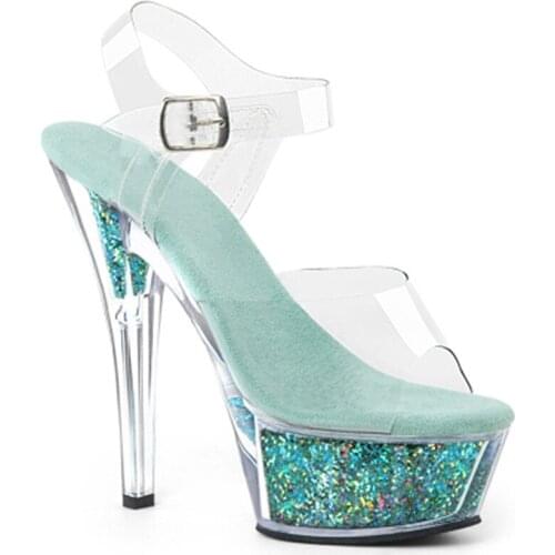Model high heel female summer fine heel 15cm sandals, show thick bottom fun hosting crystal Sandals