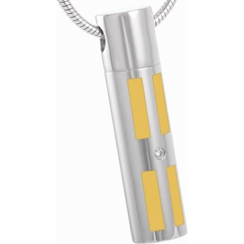 IJD8380 316L Stainless Steel Cylinder Perfume Bottle Urn Pendant Necklace Cremation Jewelry Memorial Ash Keepsake for Women&Men