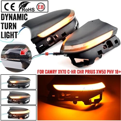 Dynamic Turn Signal Light Led Side Rearview Mirror Indicator Lamp Blinker For Toyota Camry XV70 C-HR CHR Prius XW50 PHV 2018-20