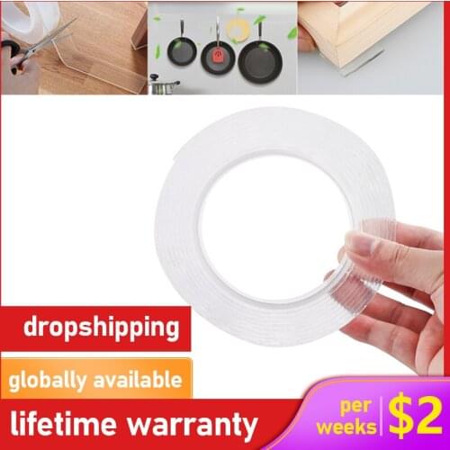 Double-Sided Reusable Multifunctional Tape Traceless Washable Adhesive Tape Nano Waterproof Removable Sticker Cleanable Dropship