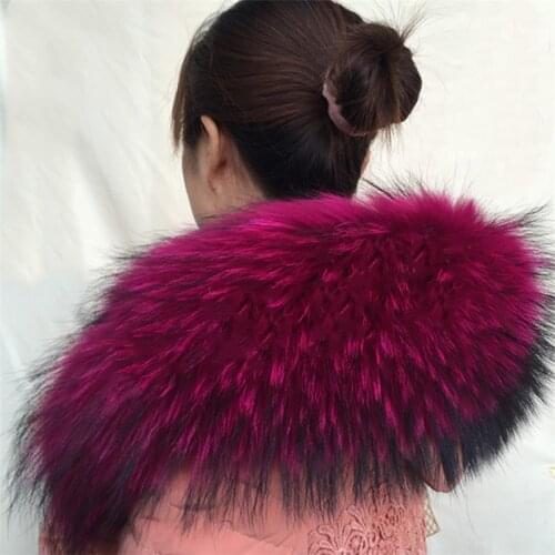 Hot Sale Natural Fur Winter 100% Raccoon Fur Real Collar &Womens Scarfs Fashion Coat Sweater Scarves Collar Luxury Neck Cap 70cm