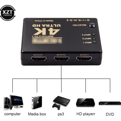 HDMI-Compatible Switch 4K Switcher 3 in 1 out HD 1080P Video Cable Splitter 1x3 Hub Adapter Converter for PS4/3 TV Box HDTV PC