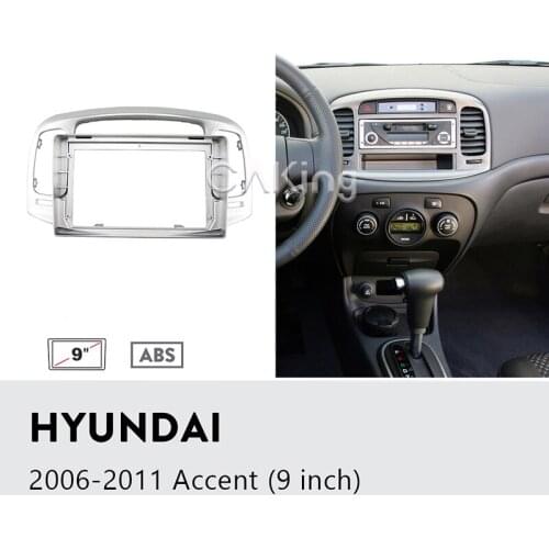 9 inch Car Dash Mount Kit for Hyundai Accent 2006-2011 Fascia Facia Panel Audio Installation Kits Stereo Trim Bezel Facia 9inch
