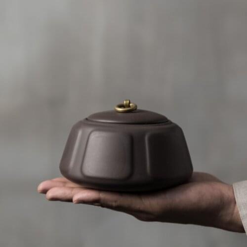 Retro Tea Caddy Purple Sand Puer Tea Tea Storage Box Tea Jar Candy Jar Container Storage Box for Home Use Small Storage Chests