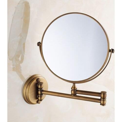 Make up mirror copper cosmetic mirror wall mounted, Antique bathroom/bedroom double-sided mirror beauty mirror, Free shipping