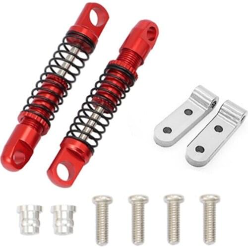 For WPL D12 RC Car Metal Rear Shock Absorber Damper with Mount Fixed Seat Upgrades Parts Accessories