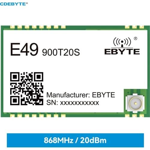 5PCS Ebyte E49-900T20S Wireless Data Transmission Module 868MHz 915MHz IPEX/Stamp Hole UART 20dBm 2.5km SMD ISM 433MHz IoT