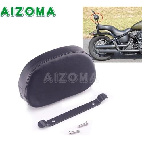 Motorcycle Pillion Backrest Sissy Bar Back Rest PU Leather Cushion Pad For Harley Touring Softail Street Bob Low Rider 2018-2020