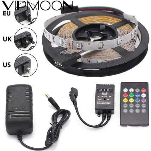Music LED Strip Lights 5M RGB 2835 SMD Flexible Ribbon Non-Waterproof RGB LED Light Full Kit Set Tape Diode DC 12V Control