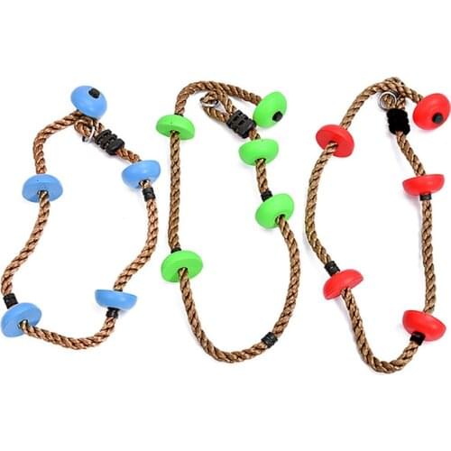 Tree Swing Colorful Climbing Rope with Platforms Disc Swings Seat - Outdoor Playground Set Accessories Tree House Swing Toy