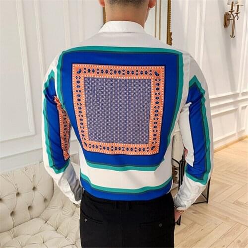 Classic Style Patchwork Shirt For Male Cotton Fabric Long Sleeve Slim Fit Causal Mens Shirts