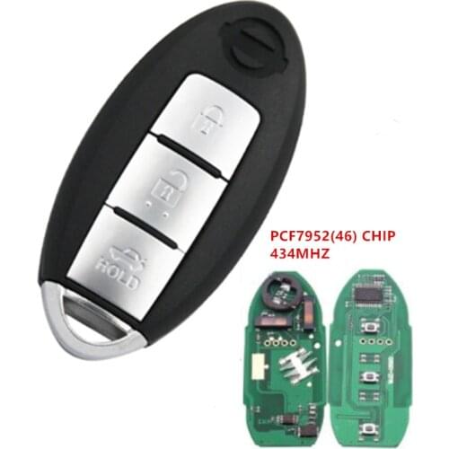 Keyless go Auto Smart Key 3 button 434mhz Chip smart46-PCF7952 for nissan bluebird Car Key