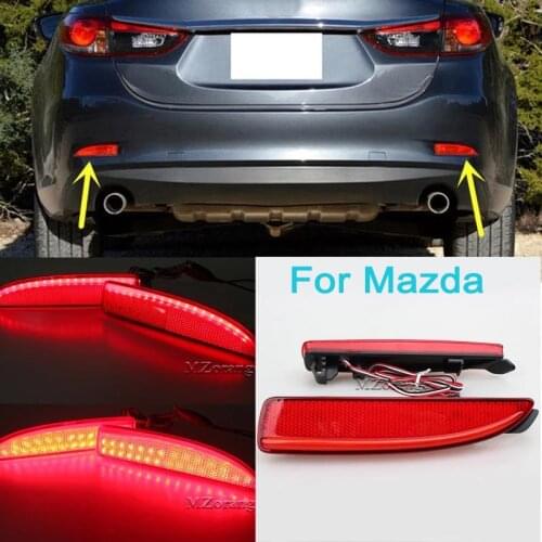 Red Rear Bumper Reflector Light For Mazda 6 Atenza 2013 2014 2015 2016 LED Light Tail Brake Fog Lamp Stop Lamp Car Accessories
