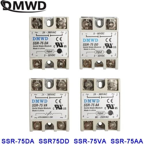 Solid state relay SSR-75 75A DA Industrial Solid State Relay Module AA SSR DD SSR-75VA SSR-75DD SSR-75AA SSR-75DA
