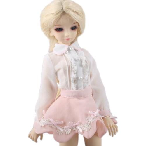 [wamami] For 1/4 BJD MSD Doll Dollfie Pink Lolita Dress White Blouse Outfit