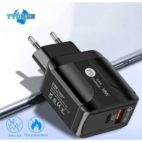 Mini PD Charger 18W USB C Charger for iPhone 12 11 Fast Charging USB Charger for Samsung S10 Xiaomi Mobile Phone Charger