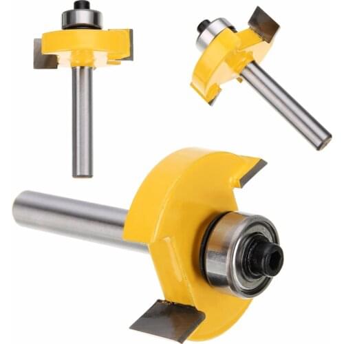1Pcs 1/4" Shank Hard Alloy Wood Router Bit 3/8" T-slot Slotting Rabbeting Router Bit Woodworking Tool Milling Cutter