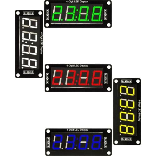 TM1637 4-Digits LED 0.56 Inch Display Tube 7 Segments Blue Yellow White Blue Red Clock Double Dots Module For Arduino Board