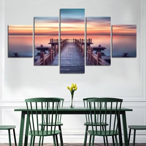 Free Shipping Seascape Bridge Posters And Prints Wall Art Canvas Painting Pictures For Living Room Decoration wholesale FA495