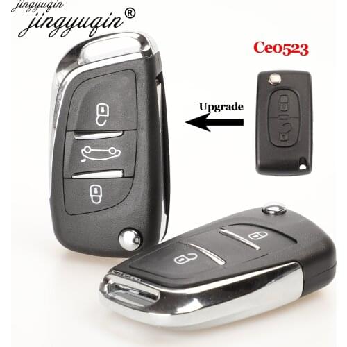 Jingyuqin CE0523 2/3 Buttons Filp Remote Car Key Shell Case For Citroen C2 C4 C5 C6 C8 Berlingo Picasso VA2/HU83 Blade