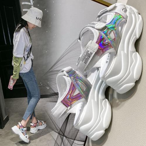 Korean Fashion Thick Bottom Women Sandals Modern High Heel Platform Outdoor Sports Walking Beach Vocation Ladies Summer Shoes