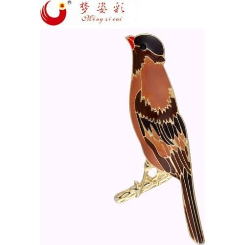 CAIZI Cute Bird Snails Brooches For Women Enamel Pins Animal Crown Broshes Shirt Collar Clip Broaches Jewelry Party Gifts