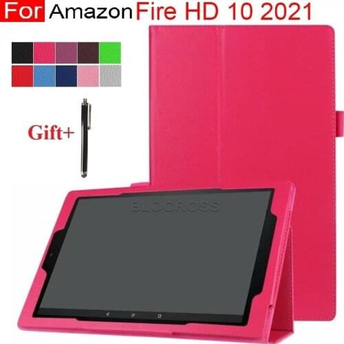For Fire HD 10 2021 10.1inch HD 10 Plus Flip Tablet Case For Fire HD10 2017 2019 Stand for Fire HD 8 Plus Protective Shell Funda