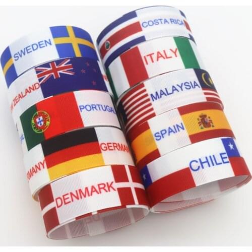 DHK 7/8''5yards Flag Printed Grosgrain Ribbon Accessory Hairbow Headwear Decoration DIY Wholesale OEM C1878